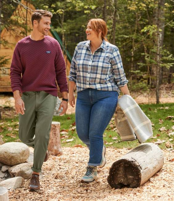 LLBean Washable Wool Blanket Stripe Unisex J46J2544 Bedding Gray Heather/Cream