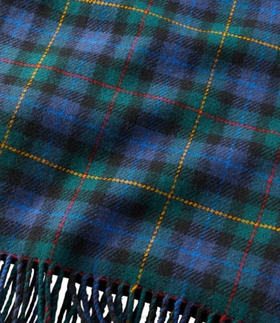 LLBean Washable Wool Throw Unisex J46J6315 Bedding Dress Stewart