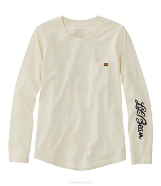 LLBean Washed Cotton Pocket Tee Women J46J3349 Clothing Sailcloth Scenic Mountain