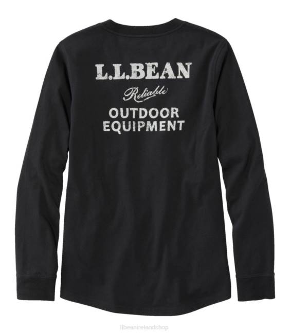 LLBean Washed Cotton Pocket Tee Women J46J6599 Clothing Deep Wine Adventure