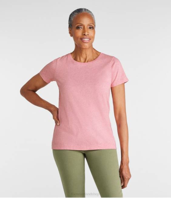 LLBean Washed Cotton Tee Women J46J4796 Clothing Rose Wash Heather