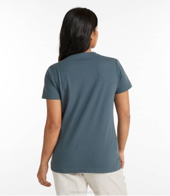LLBean Washed Cotton Tee Women J46J5777 Clothing Deep Olive Heather