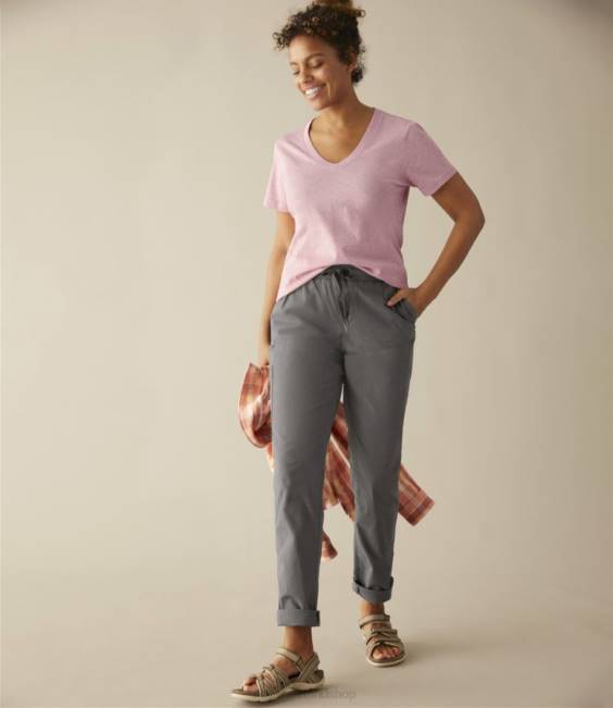 LLBean Washed Cotton Tee Women J46J7186 Clothing Barley Heather