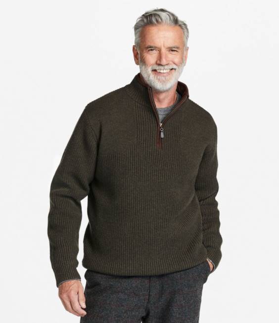 LLBean Waterfowl Sweater with WINDSTOPPER by GORE-TEX LABS Men J46J563 Clothing Forest Shadow Heather