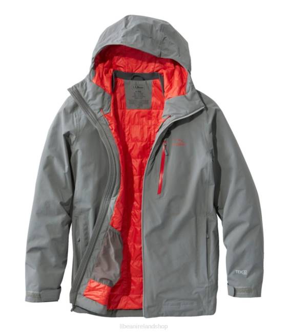 LLBean Waterproof PrimaLoft Packaway Jacket Men J46J6069 Outerwear Gunmetal Gray
