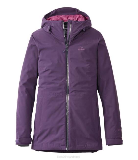 LLBean Waterproof PrimaLoft Packaway Jacket Women J46J3625 Outerwear Purple Night