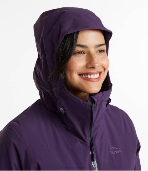 LLBean Waterproof PrimaLoft Packaway Jacket Women J46J3625 Outerwear Purple Night