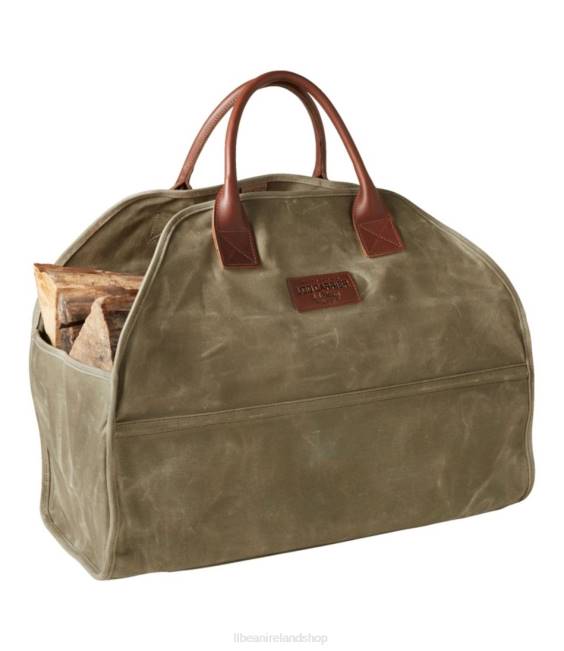LLBean Waxed-Canvas Log Carrier Unisex J46J4431 Home Decor Dusty Olive