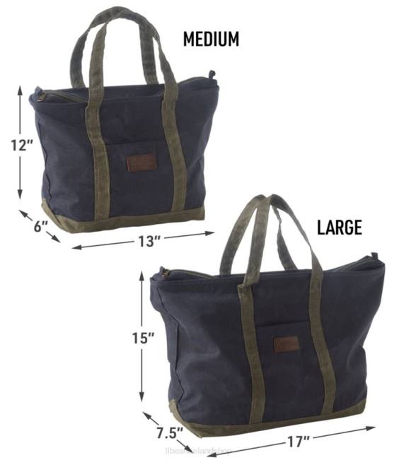 LLBean Waxed-Canvas Tote Bag Unisex J46J2346 Accessories Navy/Olive