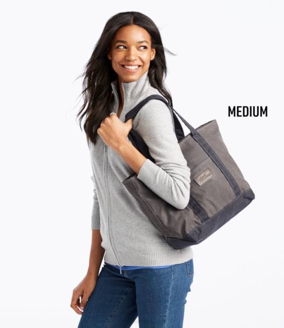 LLBean Waxed-Canvas Tote Bag Unisex J46J2346 Accessories Navy/Olive