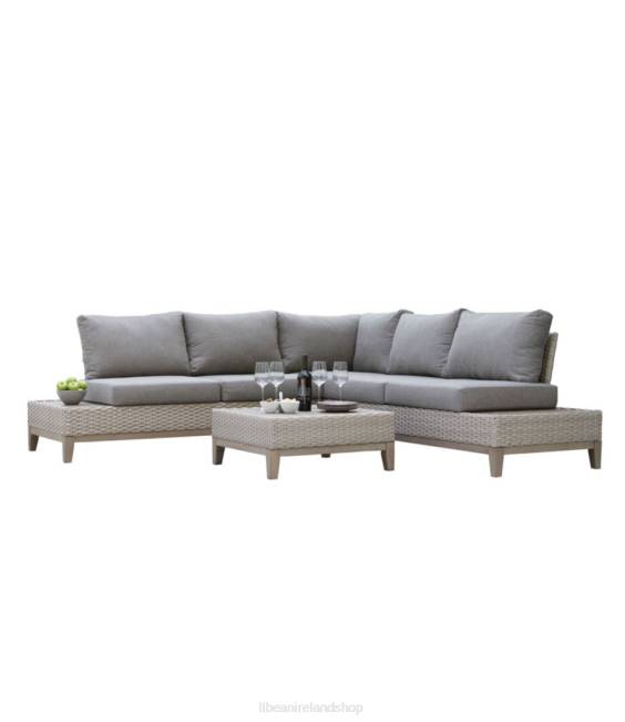 LLBean Weather-Resistant Wicker Sectional and Coffee Table Set Unisex J46J2886 Backyard  Patio Driftwood