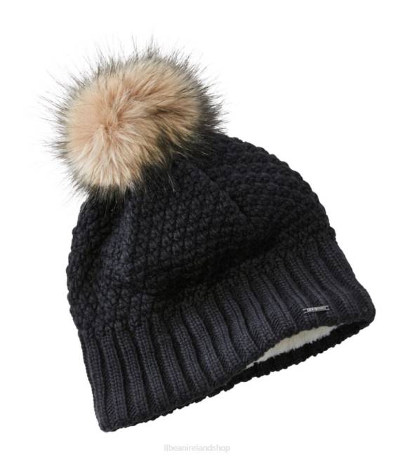 LLBean Wicked Cozy Knit Pom Hat Women J46J793 Accessories Black