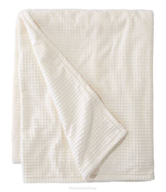 LLBean Wicked Cozy Waffle Blanket Unisex J46J5514 Bedding Cream