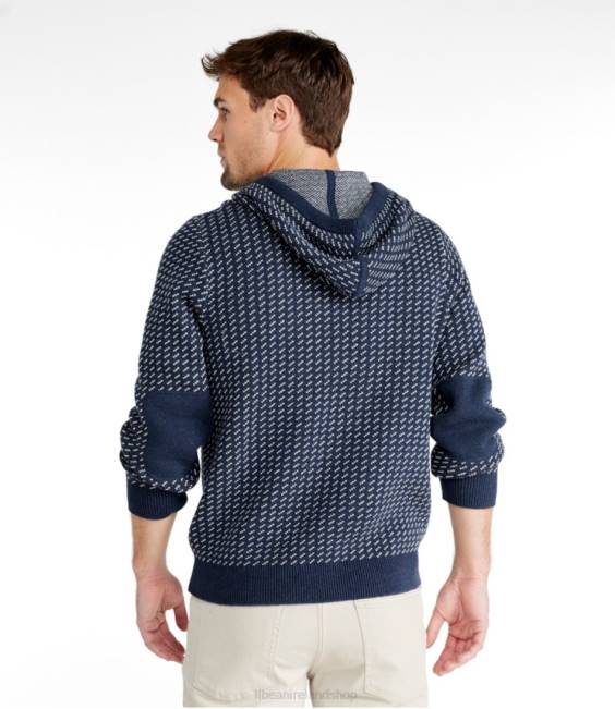 LLBean Wicked Soft Cotton/Cashmere Sweater Men J46J3518 Clothing Classic Navy Birdseye