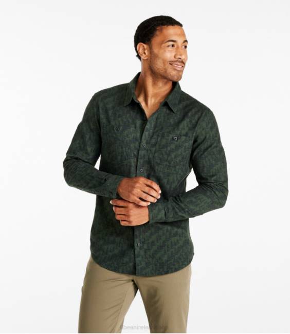 LLBean Wicked Soft Flannel Shirt Men J46J3578 Clothing Deep Loden Forest