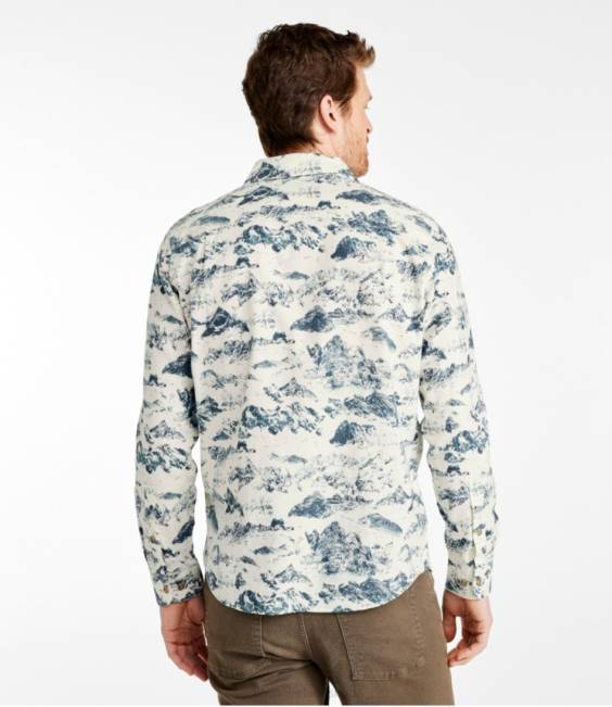 LLBean Wicked Soft Flannel Shirt Men J46J792 Clothing Vanilla Mountain Camo