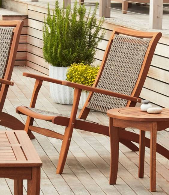 LLBean Wicker Eucalyptus Chair Unisex J46J2795 Backyard  Patio Natural