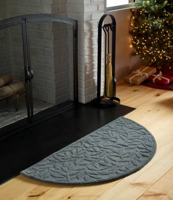 LLBean Wool Hearth Rug Crescent Leaf Unisex J46J4510 Home Decor Platinum