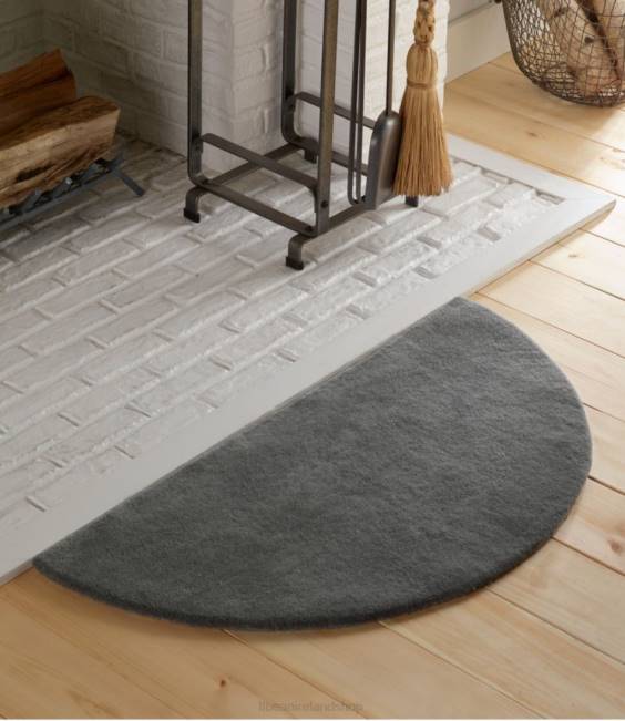 LLBean Wool Hearth Rug Crescent Unisex J46J5624 Home Goods Platinum