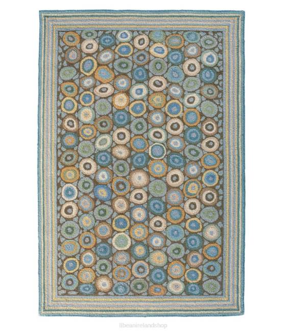 LLBean Wool Hooked Rug Coins Unisex J46J6281 Home Goods Sea Glass Coins