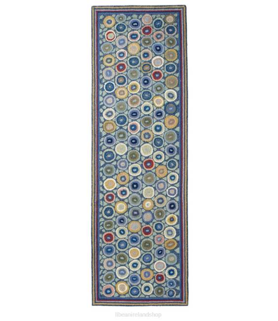 LLBean Wool Hooked Runner Coins Unisex J46J2926 Home Goods Blue Bright Coins