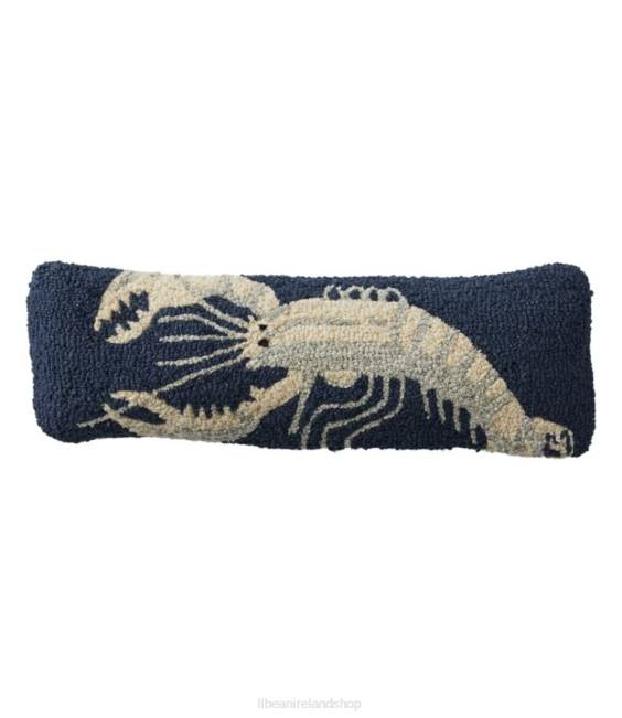 LLBean Wool Hooked Throw PillowWhite Lobster Unisex J46J2817 Home Decor Navy