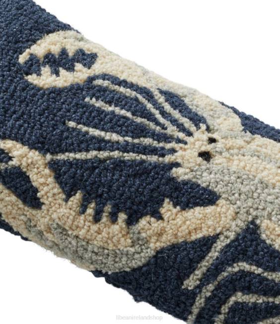 LLBean Wool Hooked Throw PillowWhite Lobster Unisex J46J2817 Home Decor Navy
