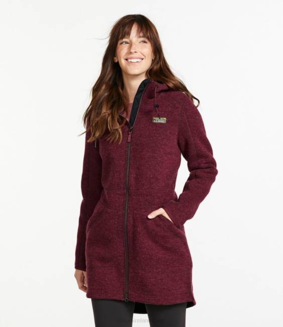 LLBean WoolTek Coat Women J46J3622 Outerwear Charcoal Heather