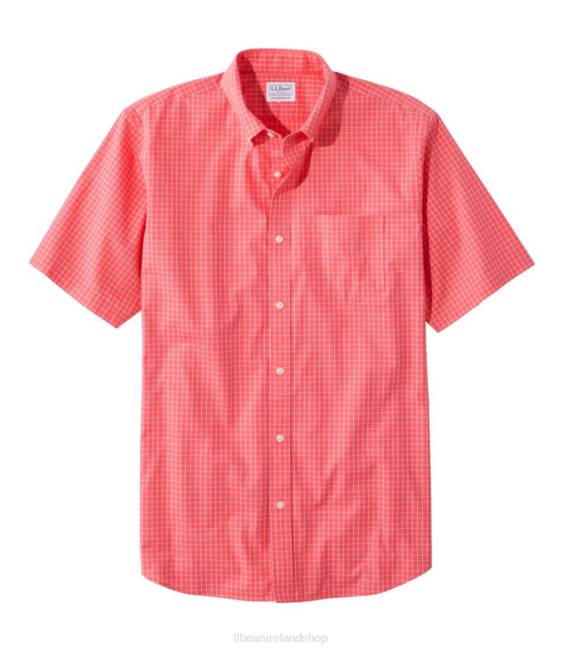 LLBean Wrinkle-Free Kennebunk Sport Shirt Men J46J7023 Clothing Sunlit Coral
