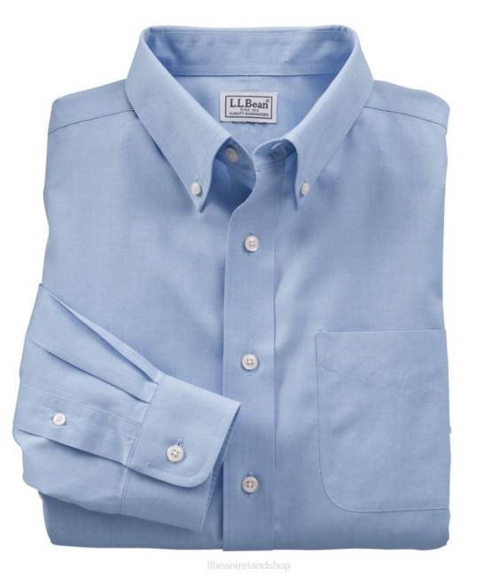 LLBean Wrinkle-Free Pinpoint Oxford Cloth Shirt Men J46J3507 Clothing Blue