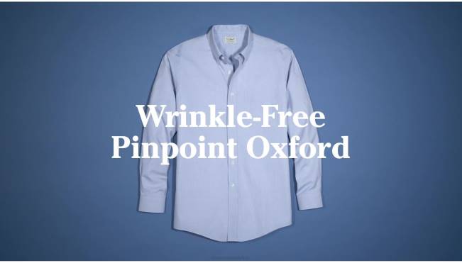 LLBean Wrinkle-Free Pinpoint Oxford Cloth Shirt Men J46J5020 Clothing White