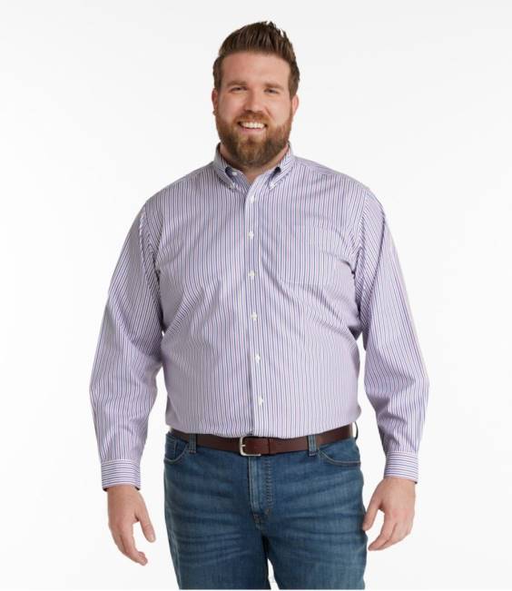 LLBean Wrinkle-Free Pinpoint Oxford Cloth Shirt Men J46J706 Clothing Arctic Purple