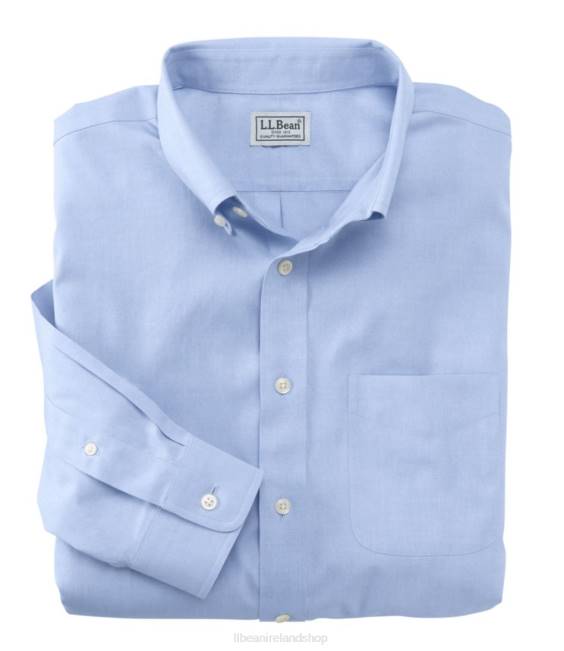 LLBean Wrinkle-Free Pinpoint Oxford Cloth Shirt Men J46J727 Clothing Blue