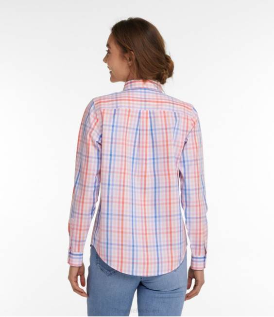 LLBean Wrinkle-Free Pinpoint Oxford Shirt Women J46J23 Clothing Alpine Blue