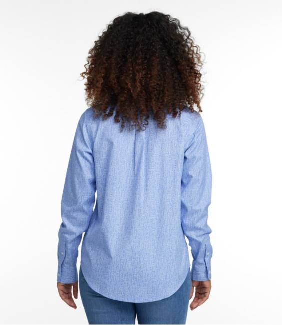 LLBean Wrinkle-Free Pinpoint Oxford Shirt Women J46J2984 Clothing White/Indigo Ink Dot