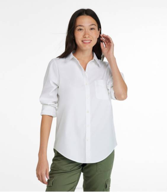 LLBean Wrinkle-Free Pinpoint Oxford Shirt Women J46J93 Clothing White