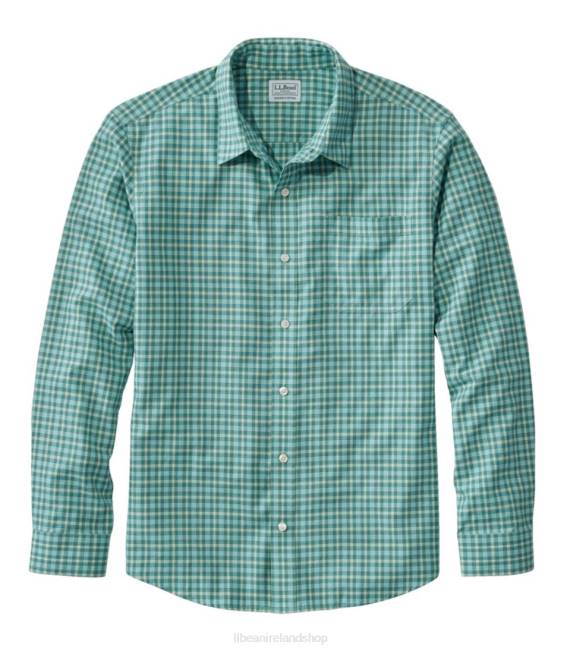 LLBean Wrinkle-Free Ultrasoft Brushed Cotton Shirt Men J46J3182 Clothing Pale Turquoise