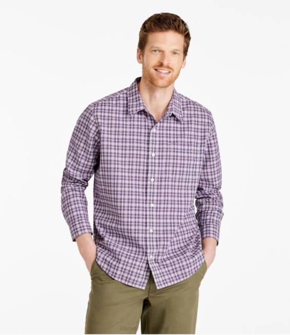 LLBean Wrinkle-Free Ultrasoft Brushed Cotton Shirt Men J46J4694 Clothing Faded Orange