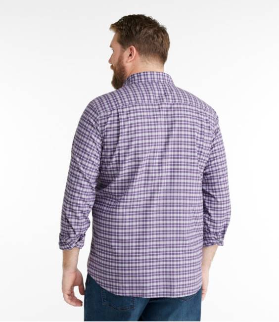 LLBean Wrinkle-Free Ultrasoft Brushed Cotton Shirt Men J46J4784 Clothing Currant