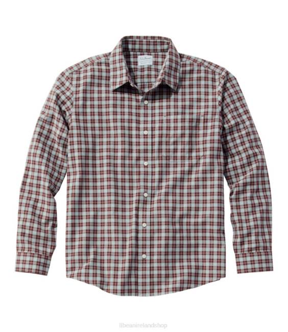 LLBean Wrinkle-Free Ultrasoft Brushed Cotton Shirt Men J46J5743 Clothing Currant