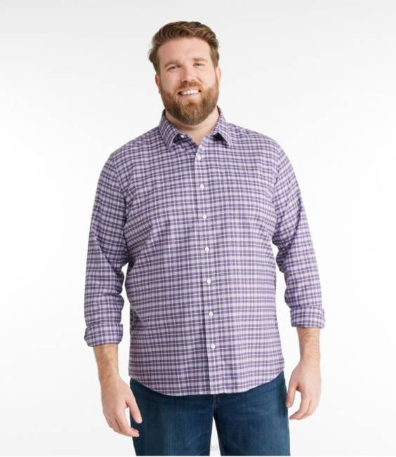 LLBean Wrinkle-Free Ultrasoft Brushed Cotton Shirt Men J46J6525 Clothing Deep Olive