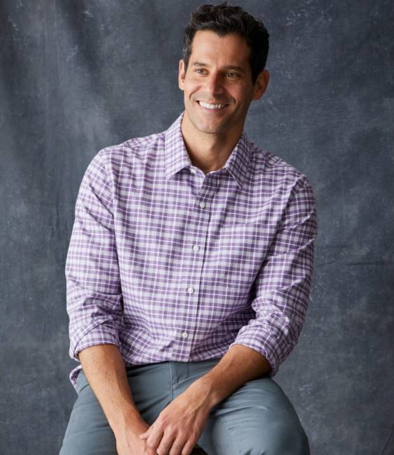 LLBean Wrinkle-Free Ultrasoft Brushed Cotton Shirt Men J46J6525 Clothing Deep Olive