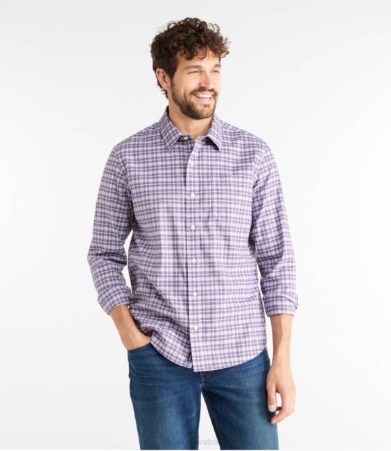 LLBean Wrinkle-Free Ultrasoft Brushed Cotton Shirt Men J46J6960 Clothing Peak Orange