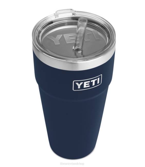 LLBean Yeti Rambler Stackable Cup with Straw Unisex J46J5328 Outdoor Accessories Navy