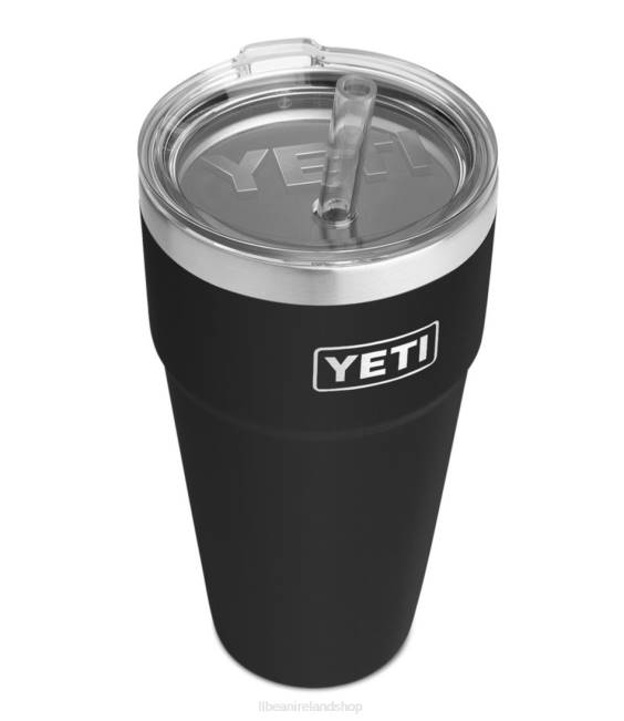 LLBean Yeti Rambler Stackable Cup with Straw Unisex J46J6166 Outdoor Accessories Black