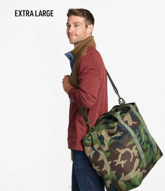 LLBean Zip Hunter\s Tote Bag With Strap Unisex J46J1303 Outdoor Equipment Gray Camo