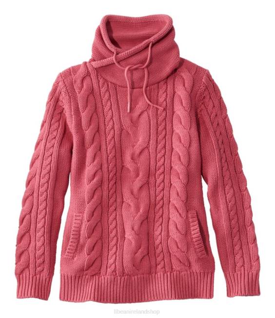 LLBean x Double L Mixed-Cable Sweater Women J46J7010 Clothing Vintage Rose