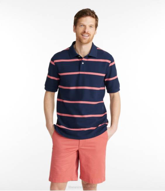 LLBean x Double L Premium Polo Men J46J3137 Clothing Classic Navy/Mineral Red
