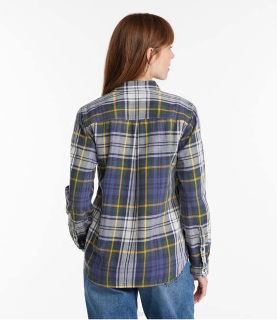 LLBean x Double L Signature Cotton Double-Weave Shirt Women J46J4682 Clothing Bright Navy
