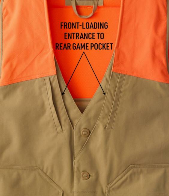 LLBean x Double L Upland Hunter\s Vest Men J46J1978 Outdoor Equipment Dark Khaki/Hunter Orange